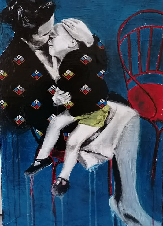 QUADRO VINTAGE MADRE E FIGLIO