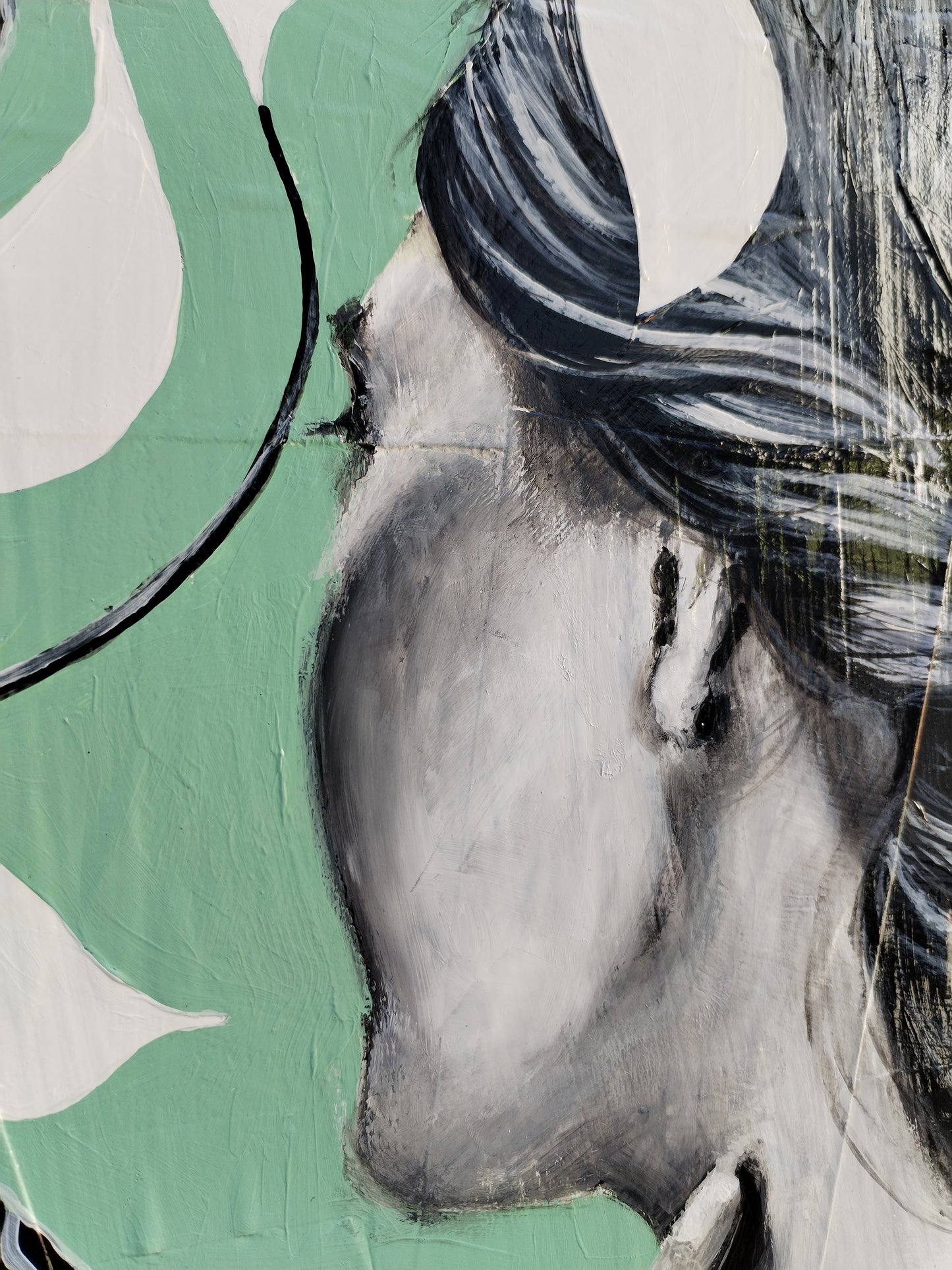 QUADRO DONNA VINTAGE  FIORI E FOGLIE