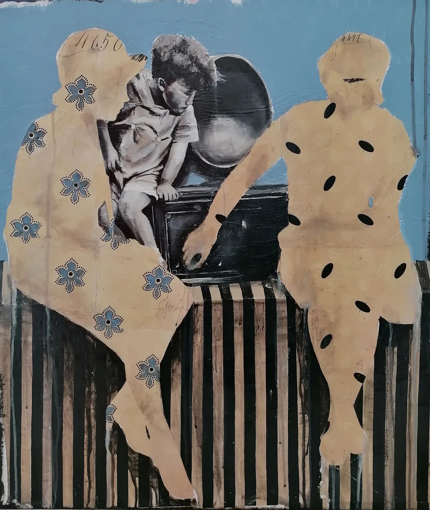 QUADRO DONNE E BAMBINO VINTAGE