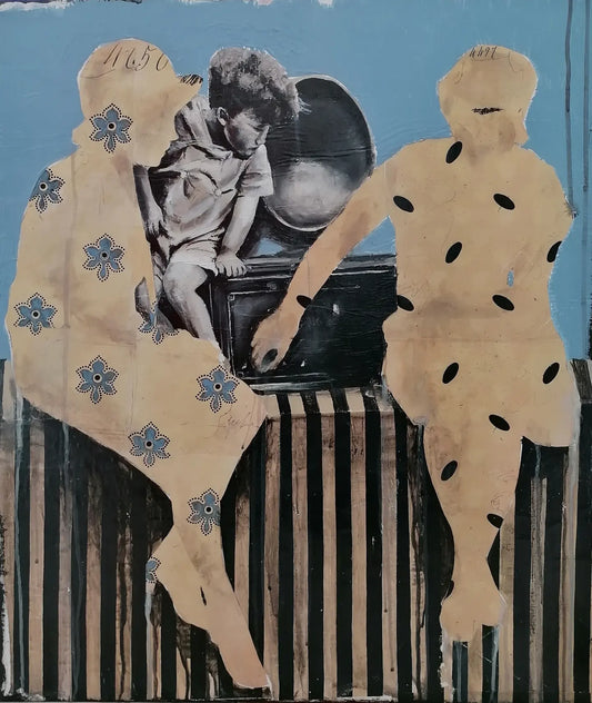 QUADRO DONNE E BAMBINO VINTAGE